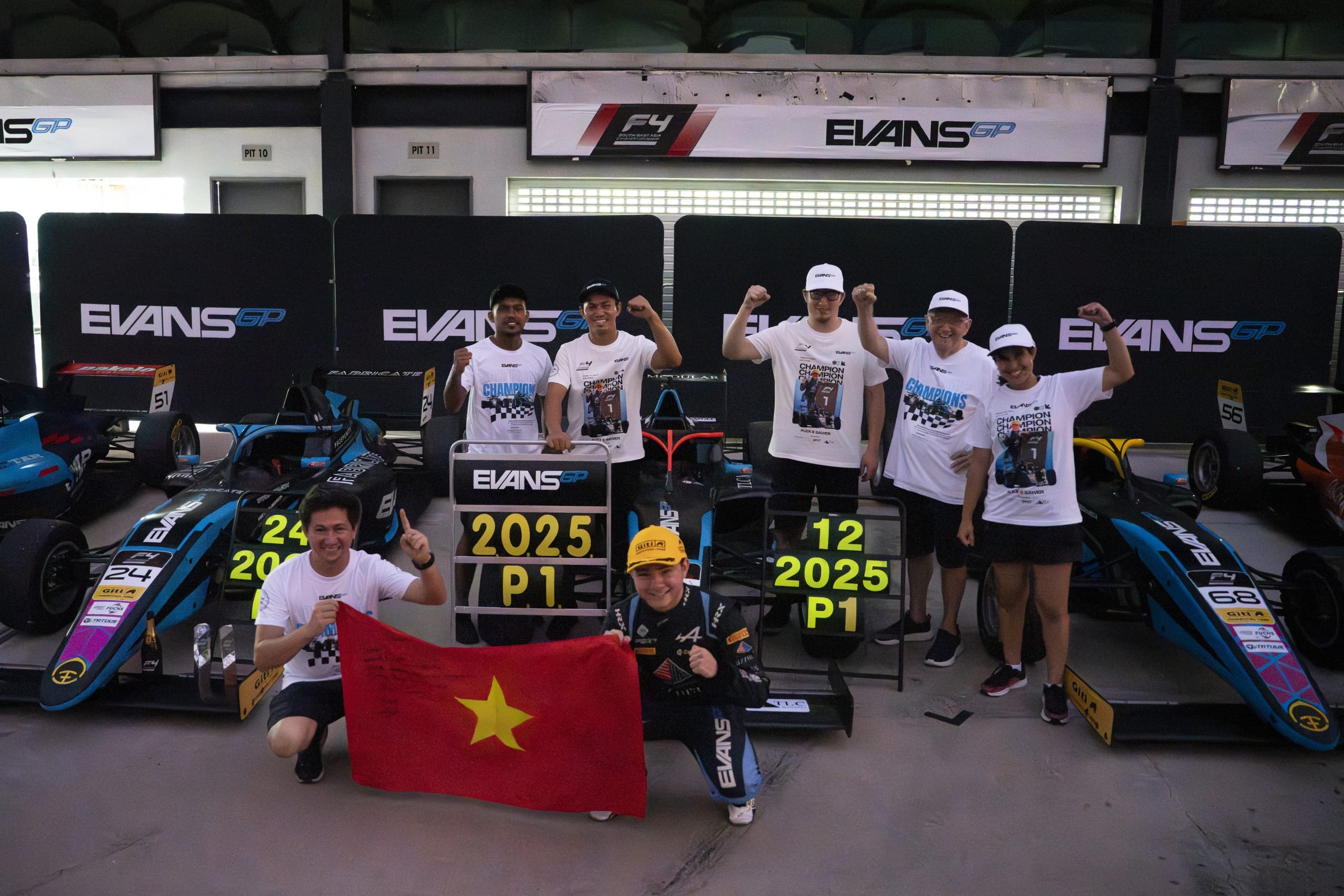 Evans GP celebrating its championship-winning 2025 season
